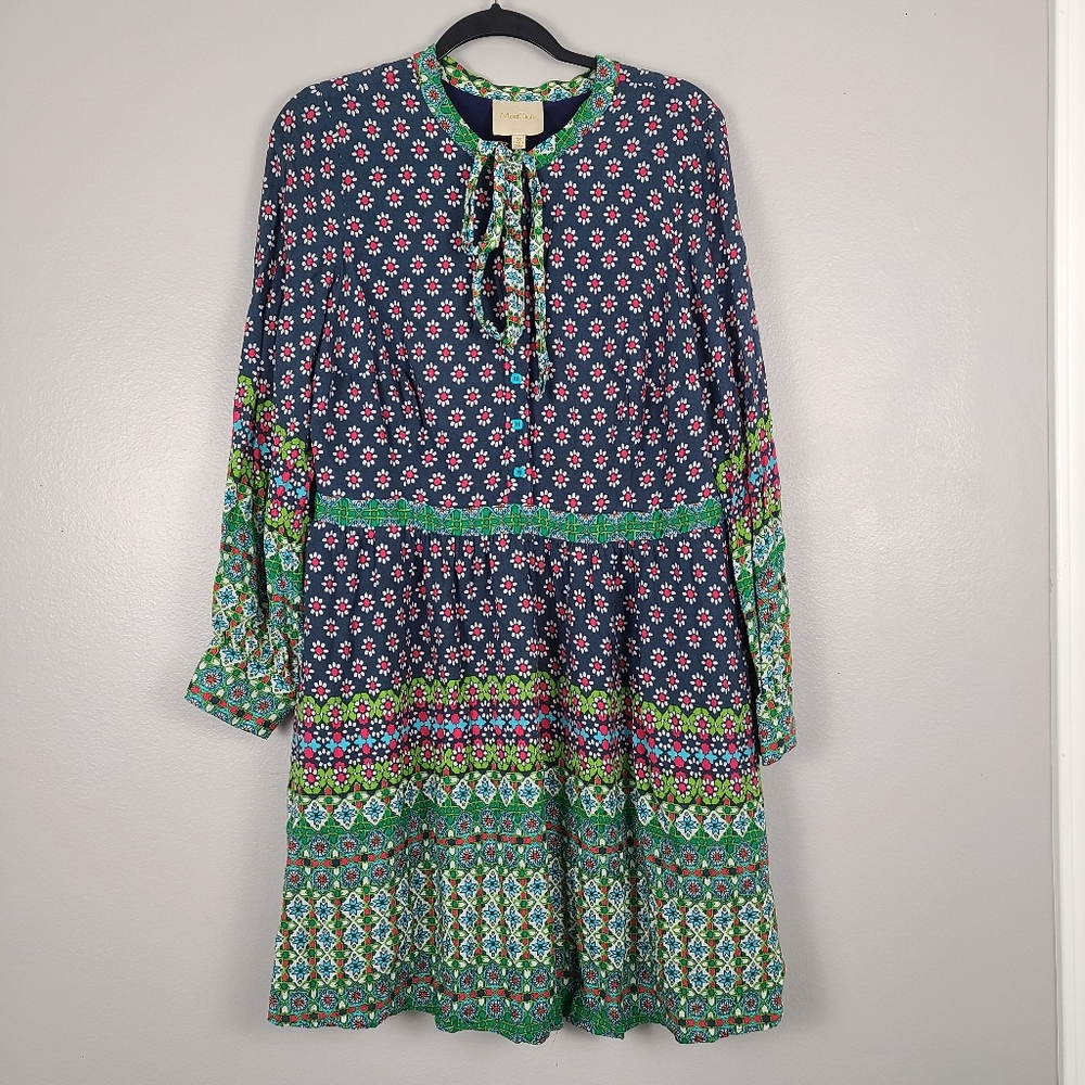 Modcloth Most Delightful to Date Shirt Dress Mixed Media Grannycore Retro 1X